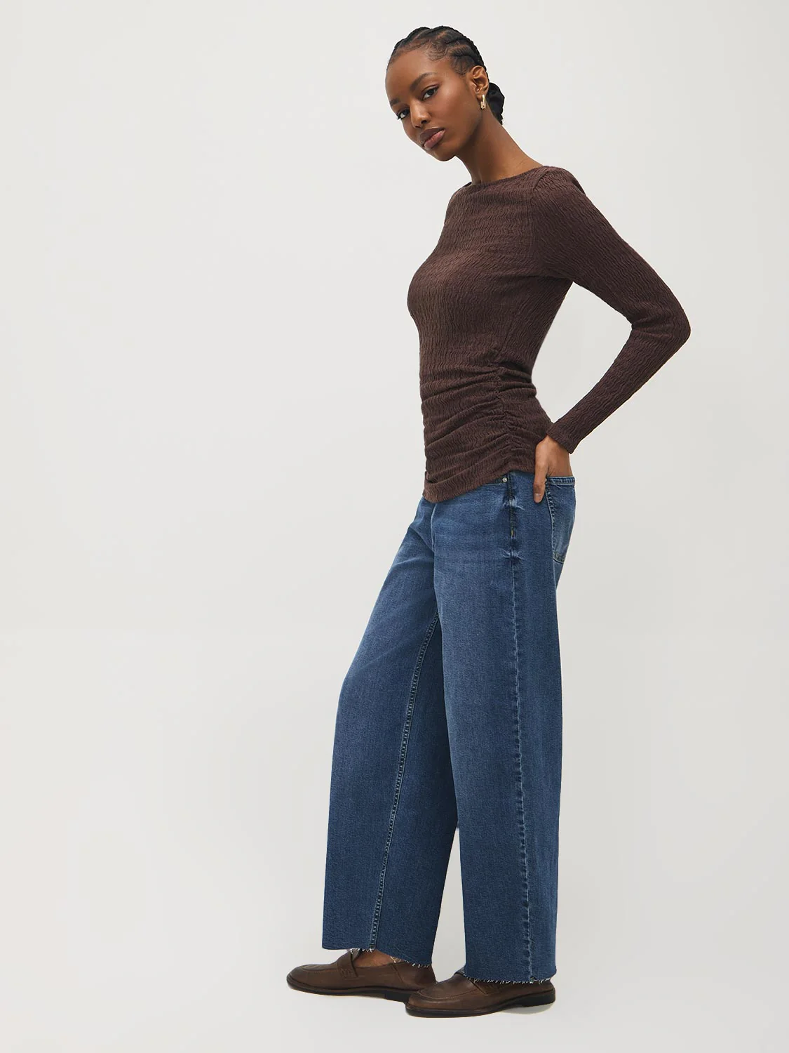 Boat Neck Ruched Top - Image 6