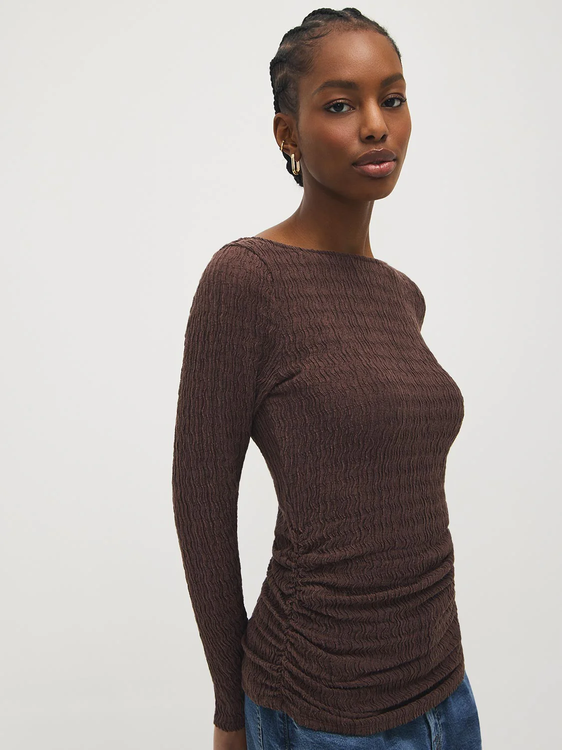 Boat Neck Ruched Top - Image 7