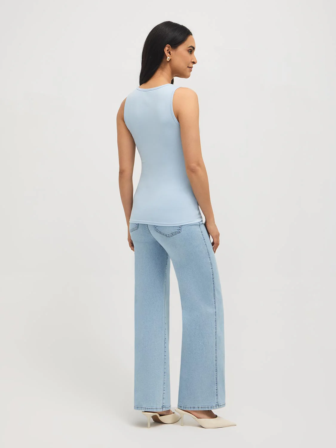 Cotton-Blend Scoop Neck Tank Top - Image 4
