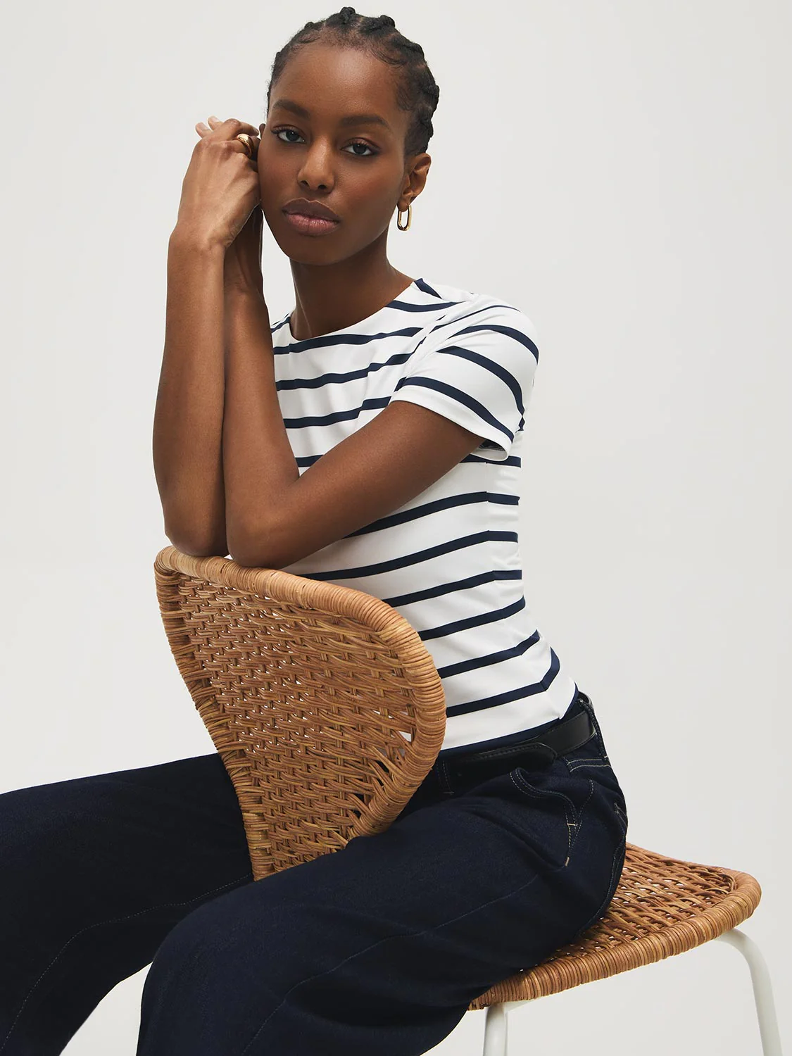 Striped Crew Neck T-Shirt - Image 3