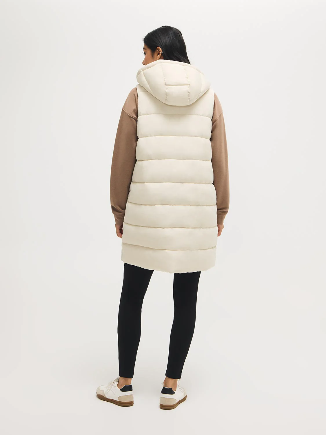 Long Hooded Puffer Vest - Image 8