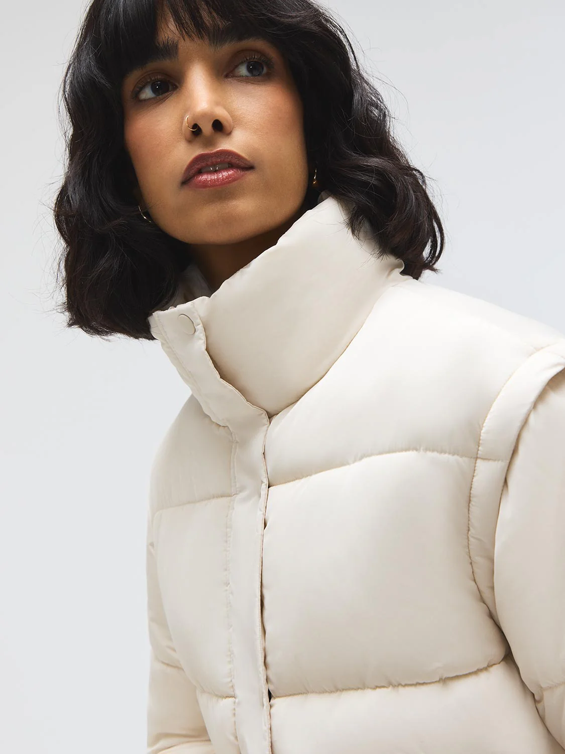 Short Puffer With Removable Sleeves - Image 13