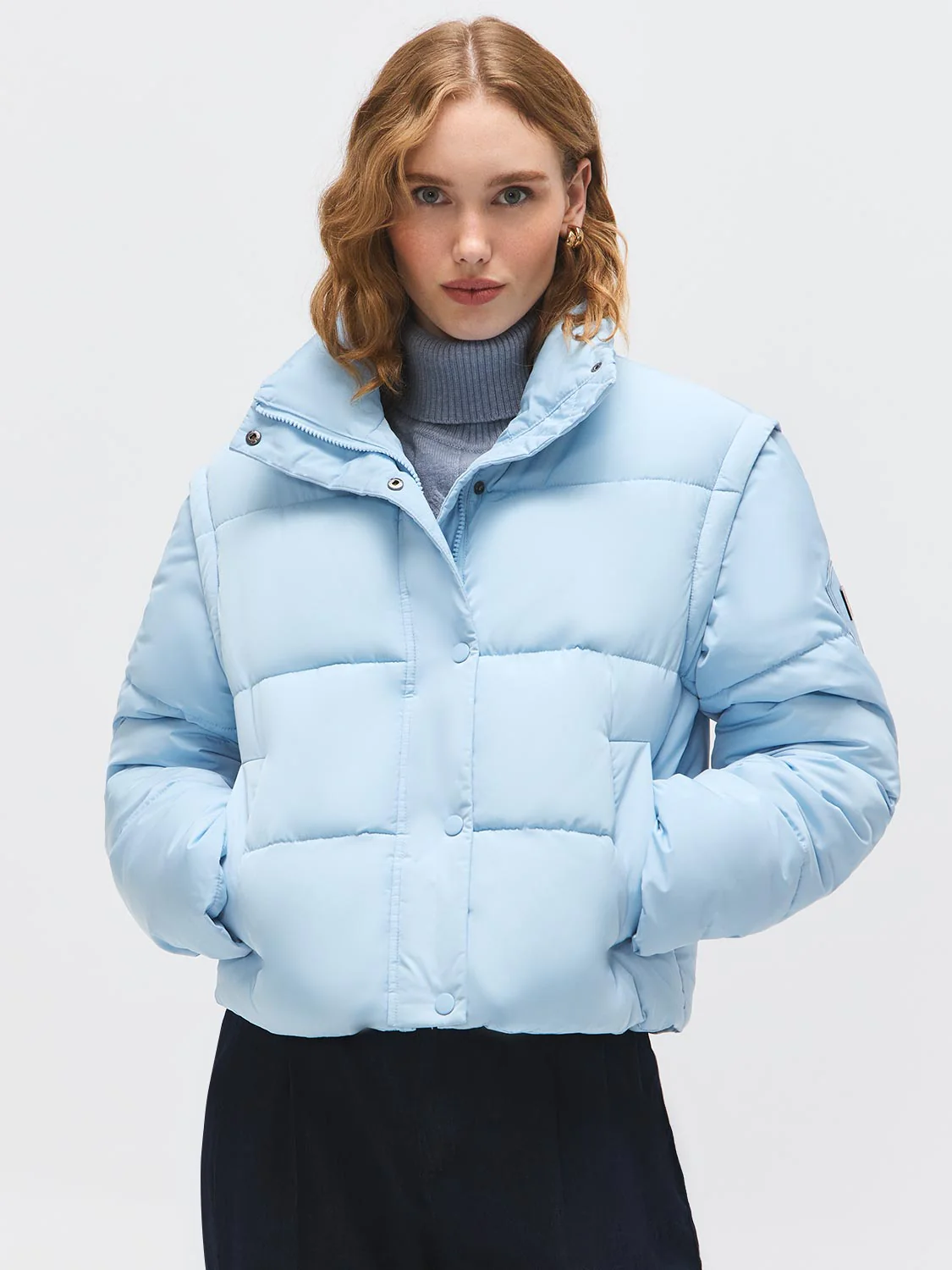 Short Puffer With Removable Sleeves - Image 6