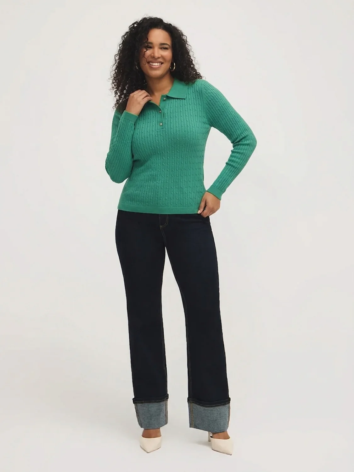 Johnny Collar Cable Knit Sweater - Image 2
