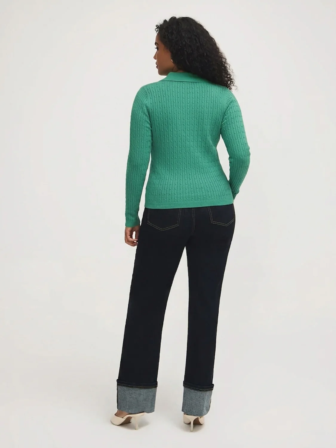 Johnny Collar Cable Knit Sweater - Image 3