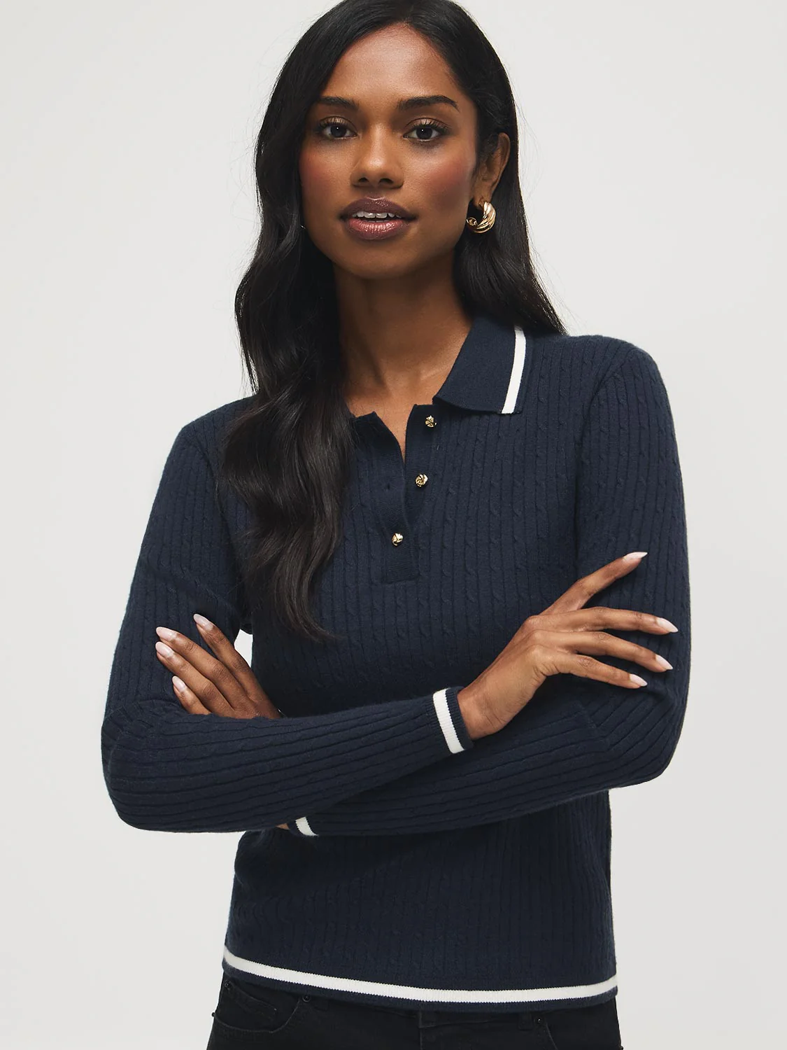 Johnny Collar Cable Knit Sweater - Image 5