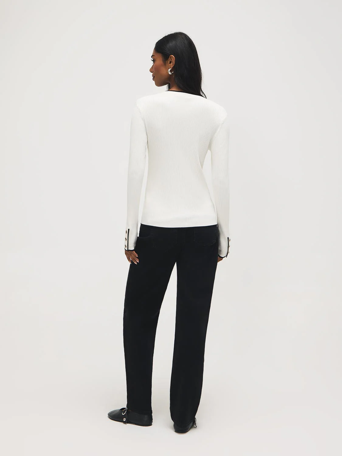 Button-Cuff Ribbed Sweater - Image 4