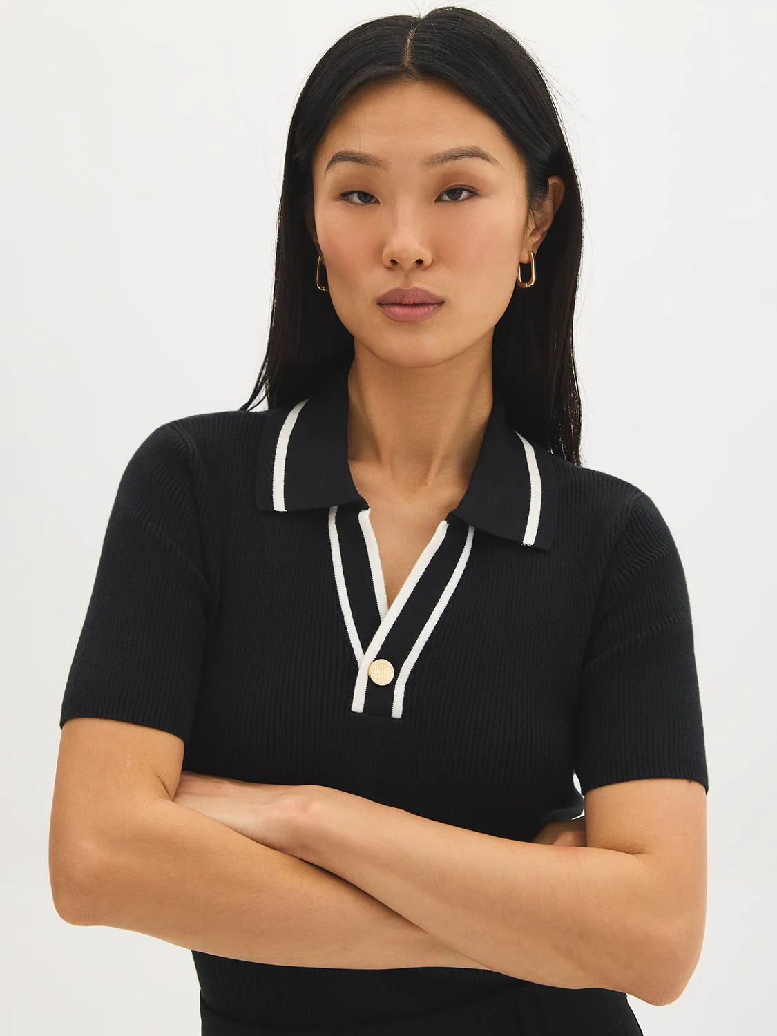 Cotton-Blend Polo Sweater with Contrast Piping - Image 9