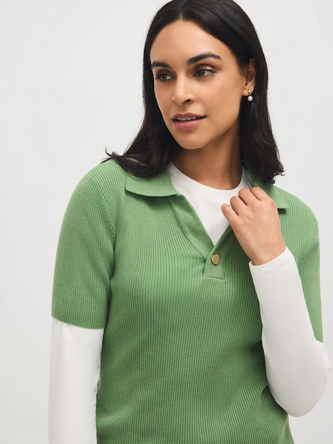 Cotton-Blend Polo Sweater - Image 4