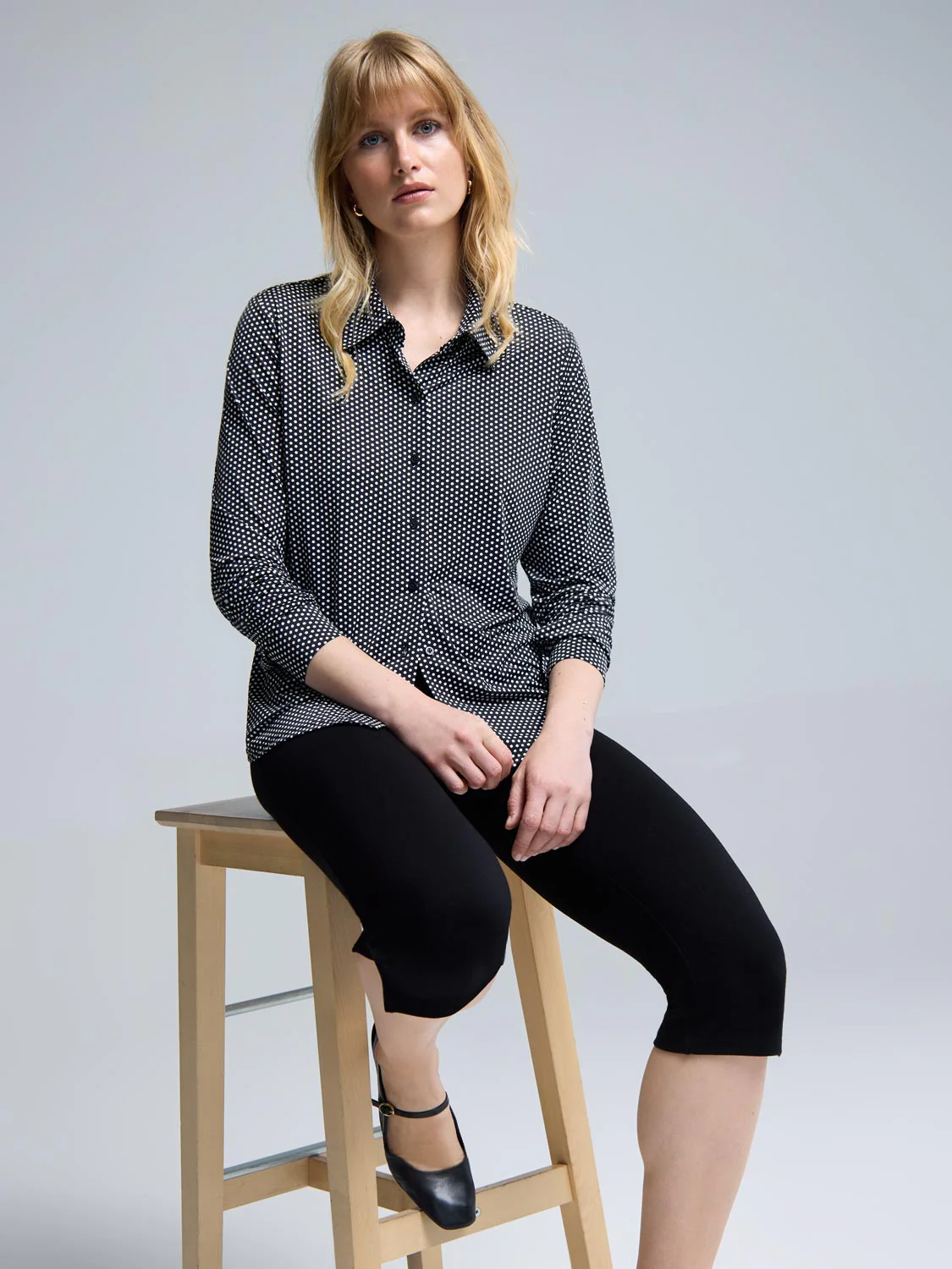 Button-Up Polka-Dot Blouse - Image 2