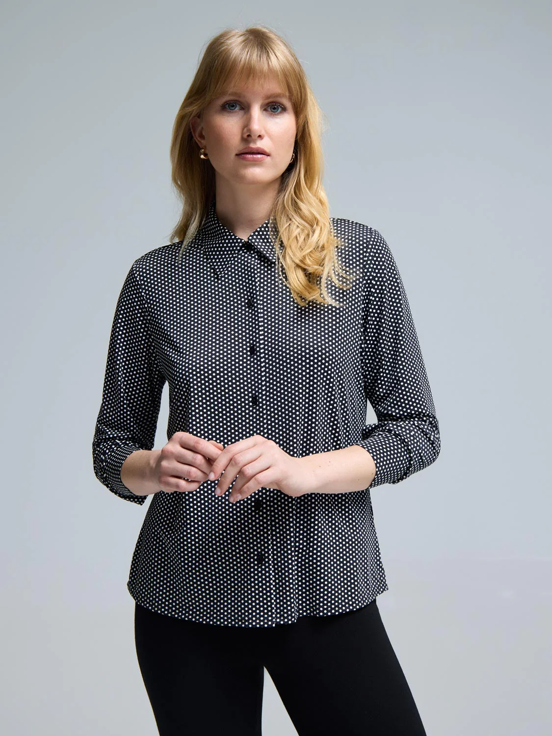 Button-Up Polka-Dot Blouse - Image 3