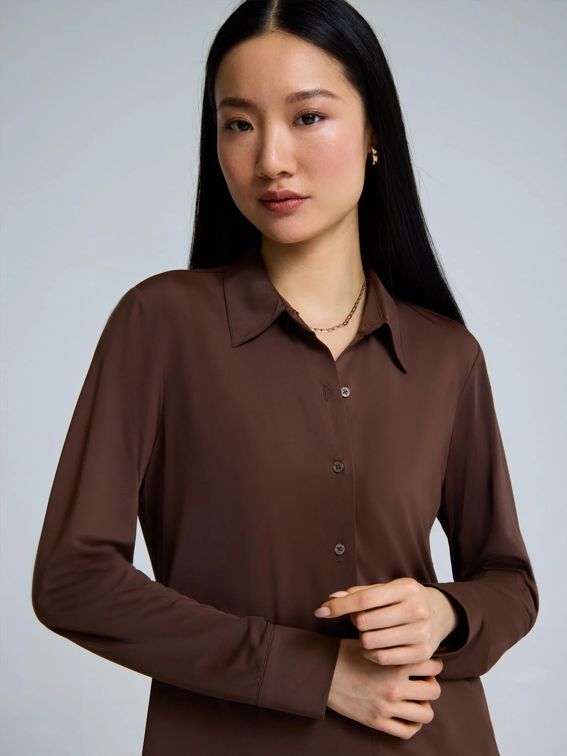 Long Sleeve Button-Up Blouse - Image 3