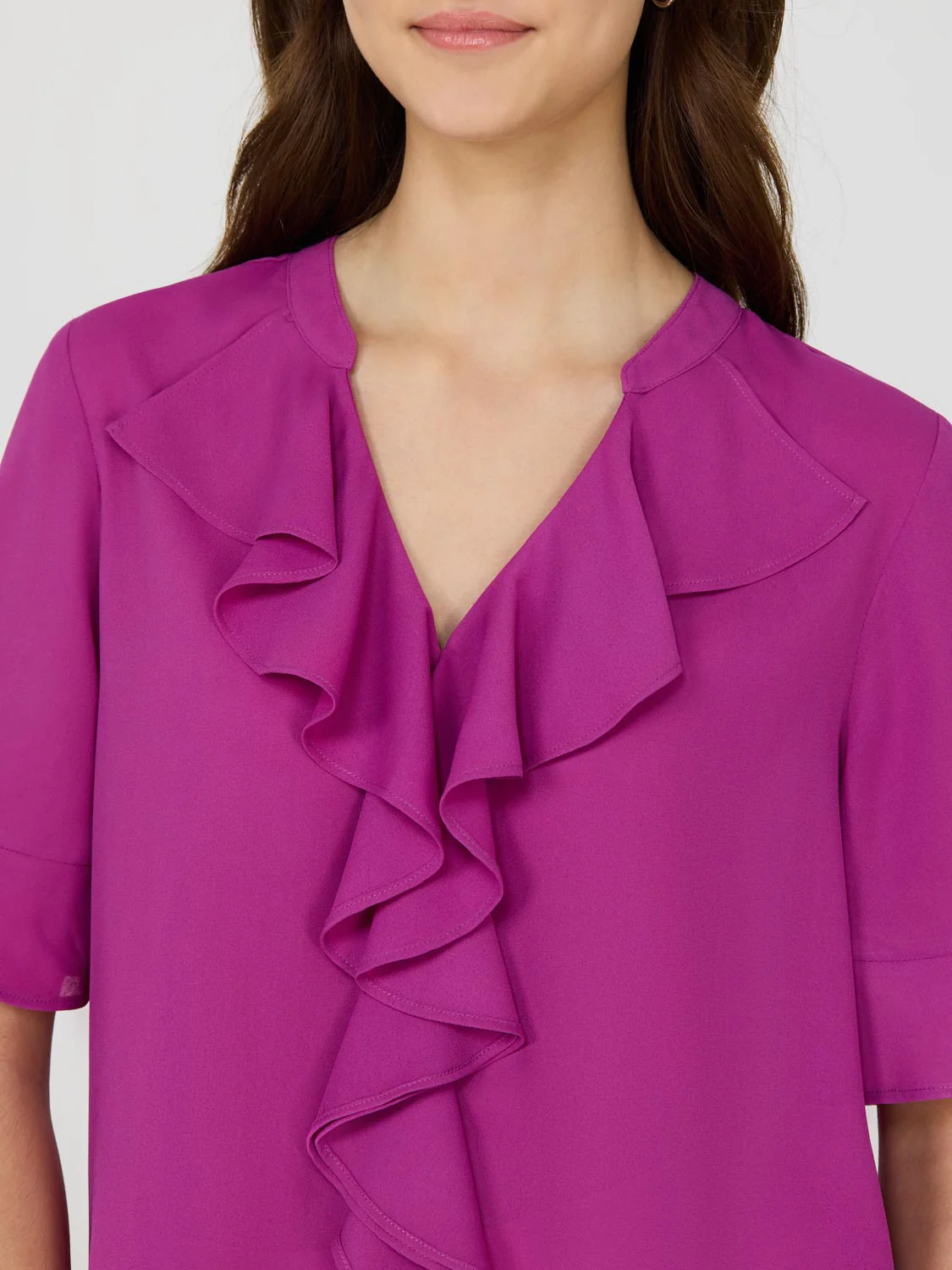 Split Neck Chiffon Blouse - Image 2