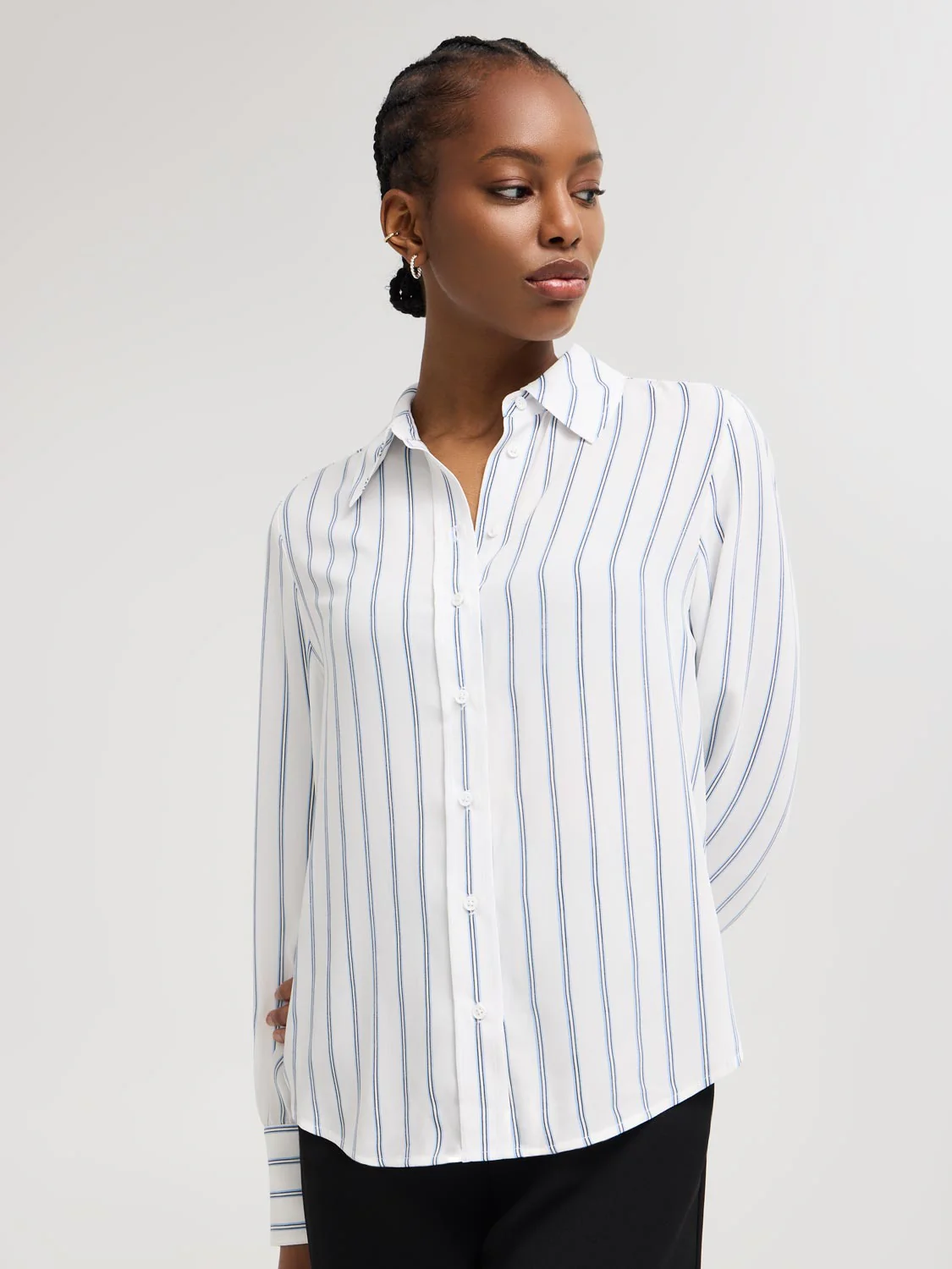 Striped Chiffon Blouse - Image 3