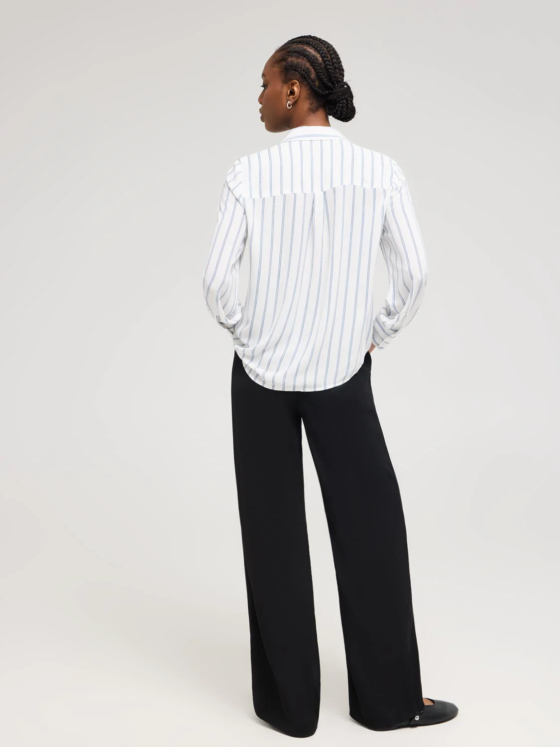 Striped Chiffon Blouse - Image 4