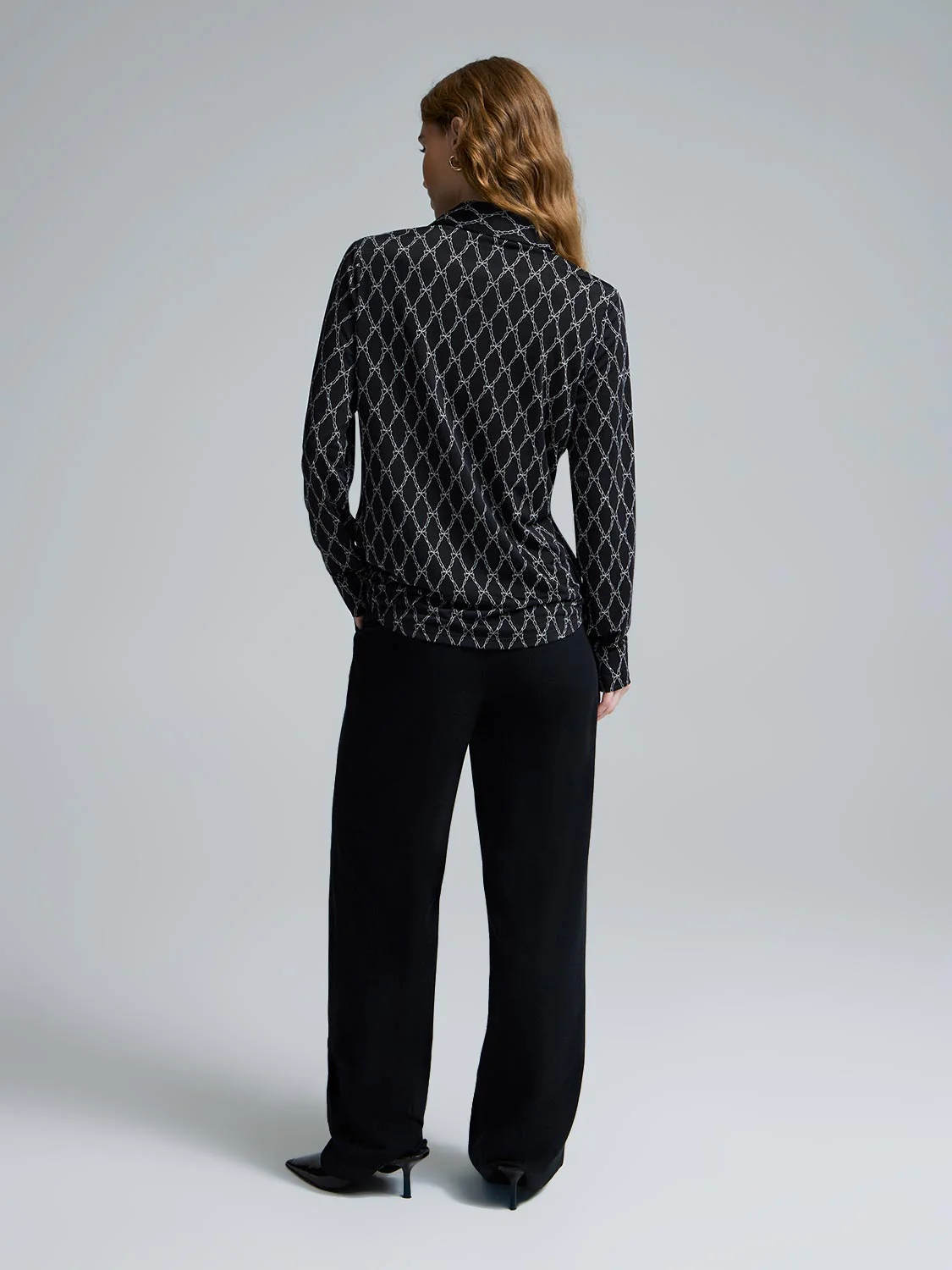 Bow Print Utility Blouse - Image 3