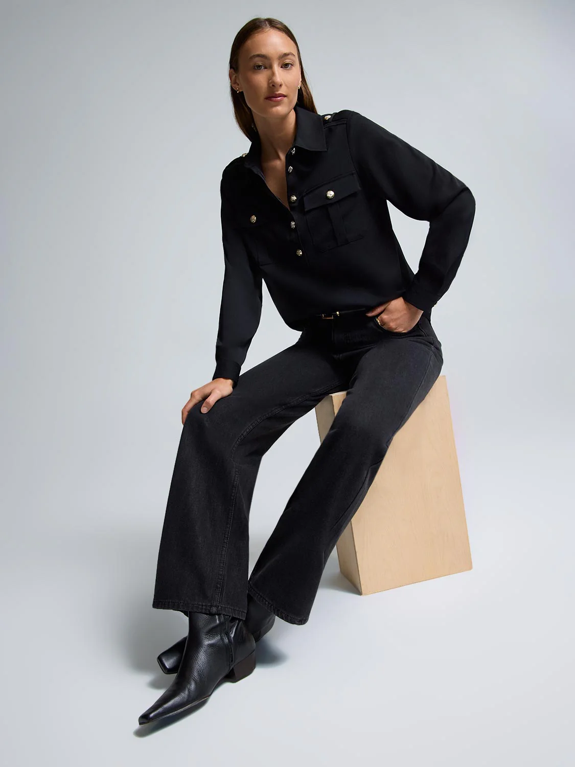 Twill Popover Blouse - Image 6