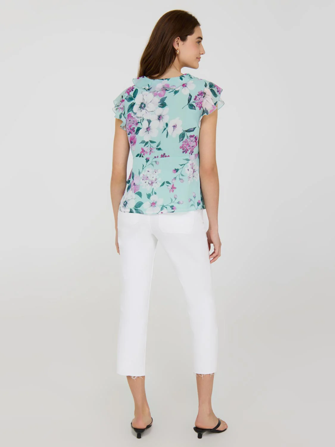 Ruffle V-Neck Floral Top - Image 4