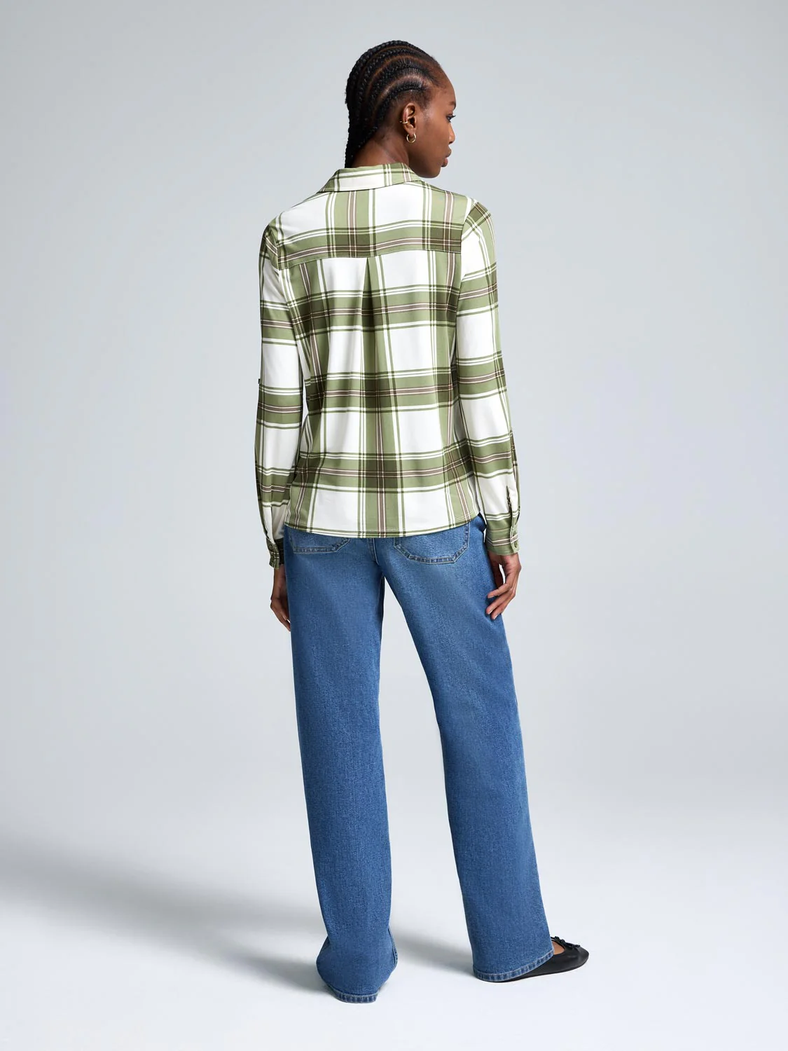 Plaid Button-Up Shirt - Image 2