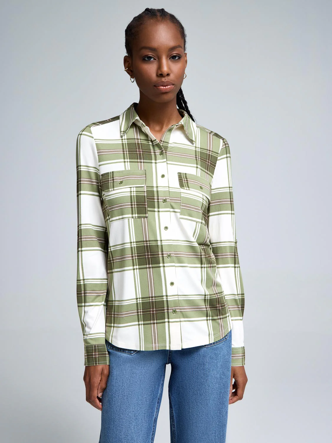 Plaid Button-Up Shirt - Image 4