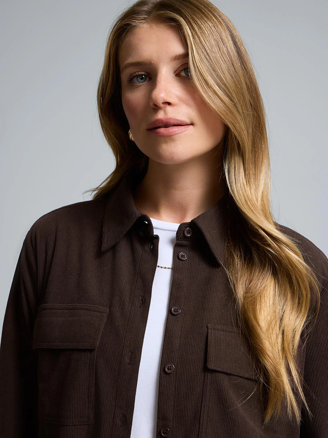 Corduroy Button-Front Blouse - Image 6
