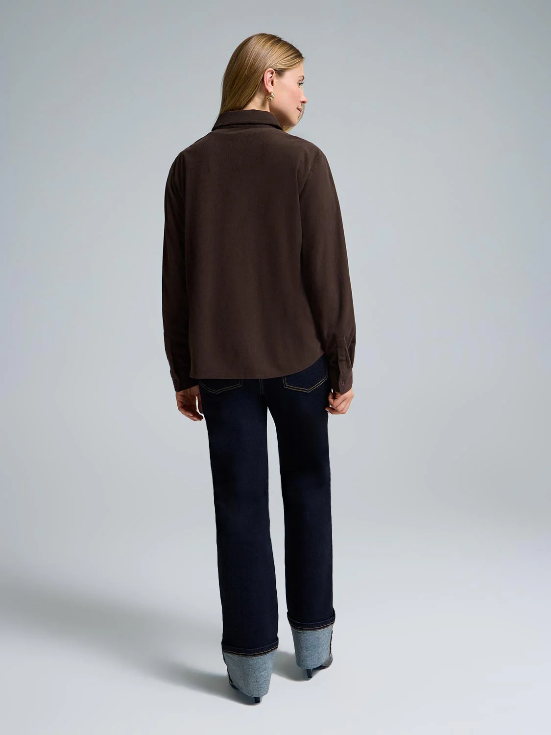 Corduroy Button-Front Blouse - Image 7