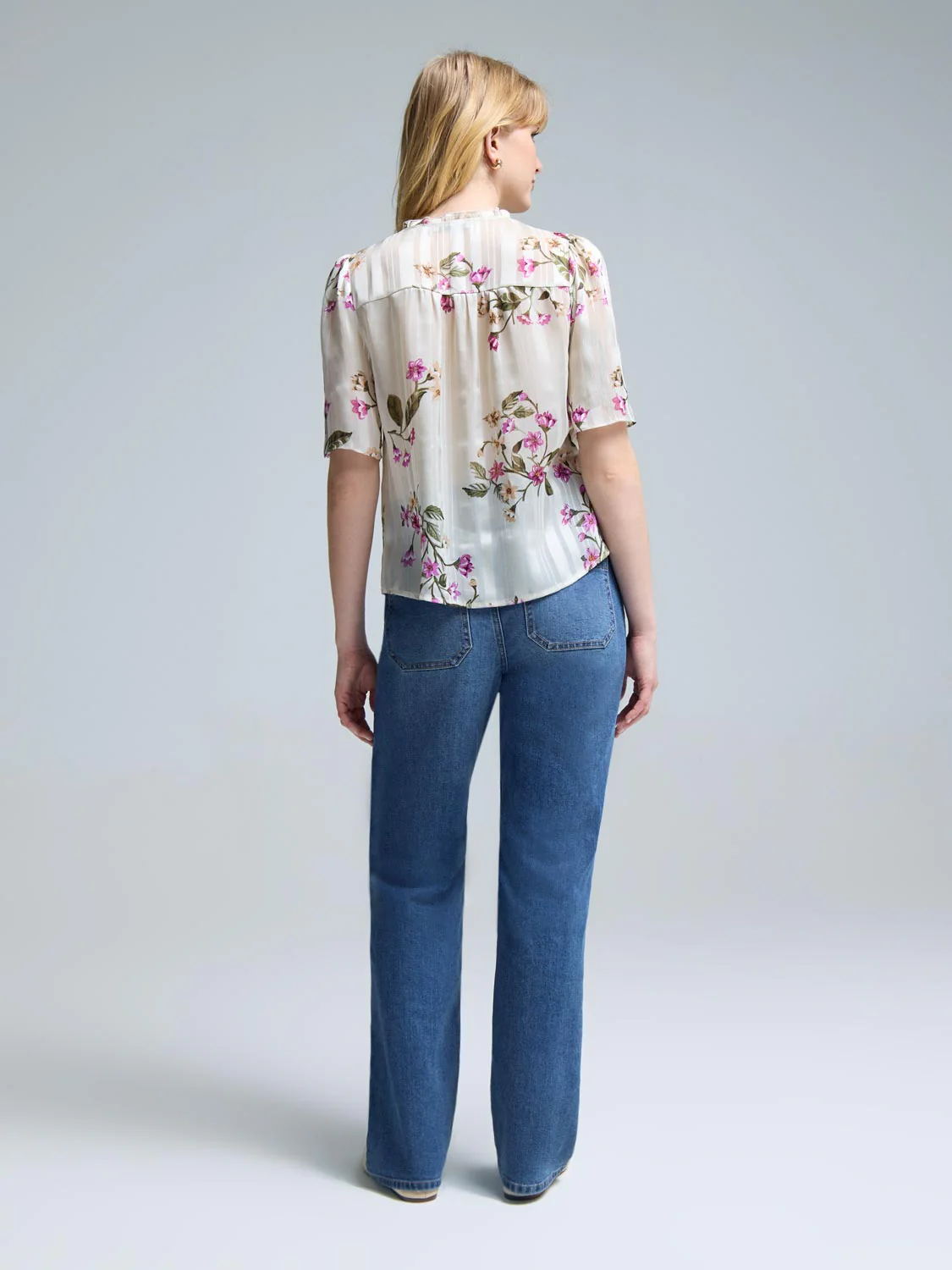 Floral Flutter Sleeve Top - Image 3