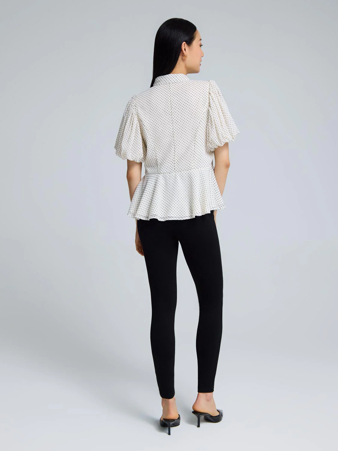 Textured Button-Up Peplum Blouse - Image 4