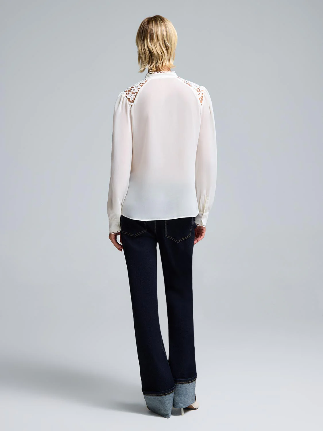 Lace Detail Chiffon Blouse - Image 4