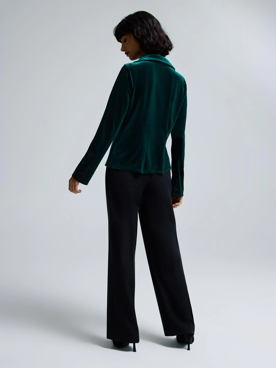 Velvet Button-Front Blouse - Image 4