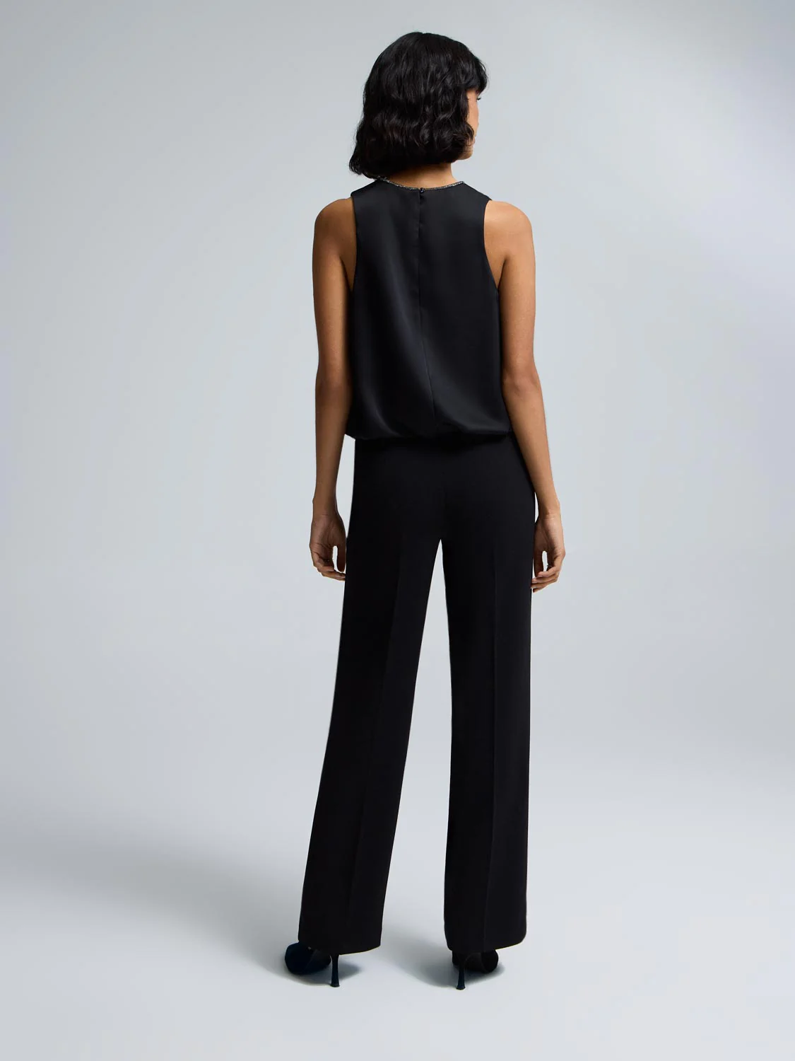 Embellished Neck Bubble Hem Top - Image 4