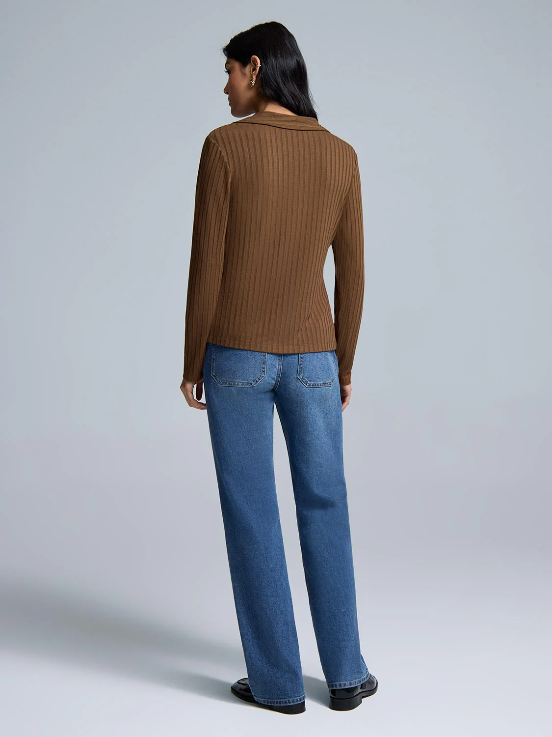 Ribbed Button-Front Blouse - Image 7