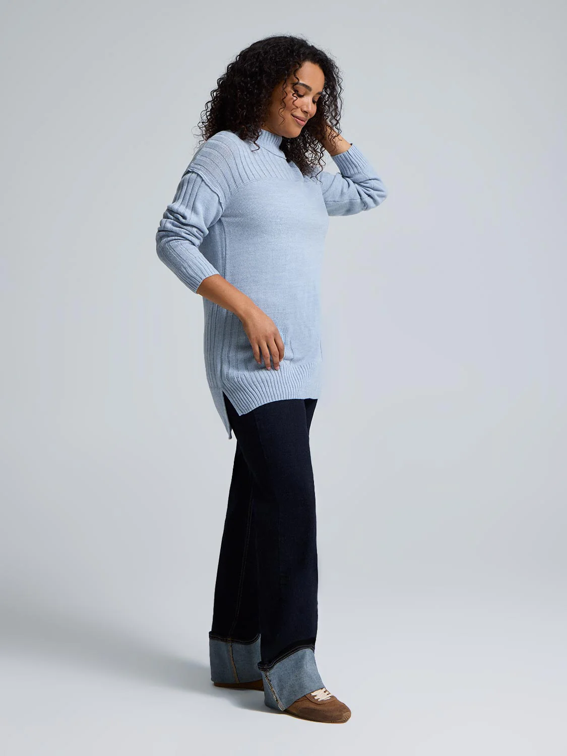 Mock Neck Tunic Sweater - Image 4