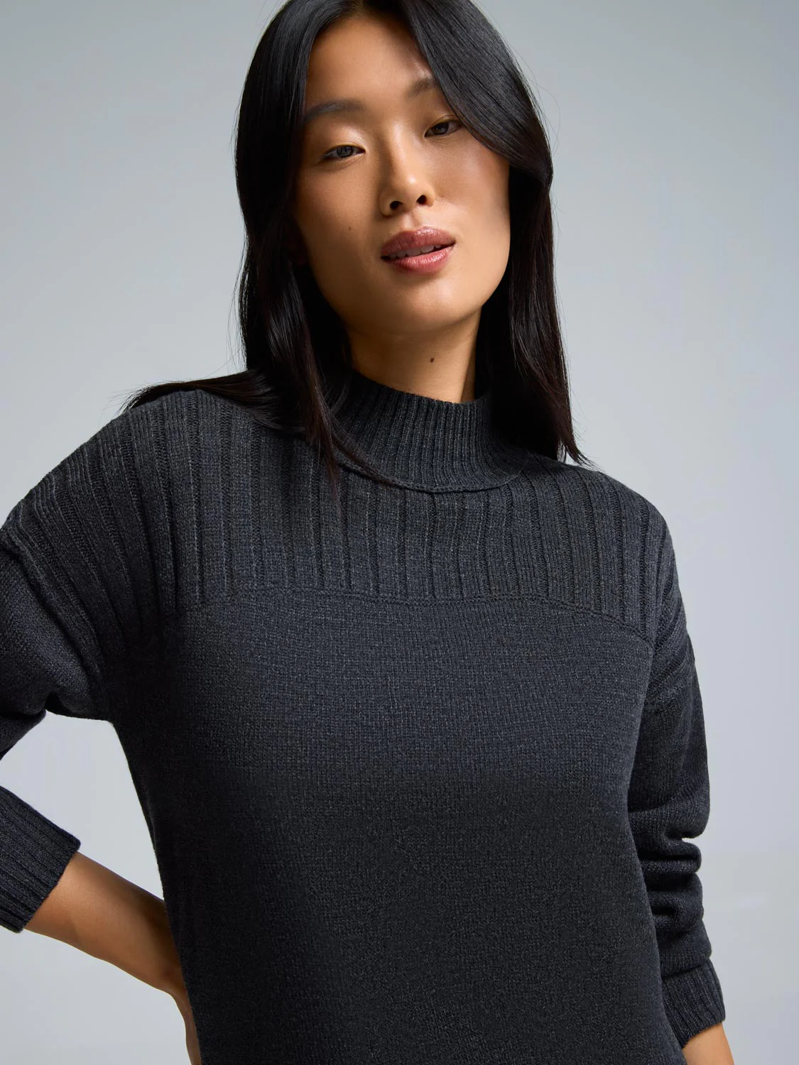 Mock Neck Tunic Sweater - Image 5