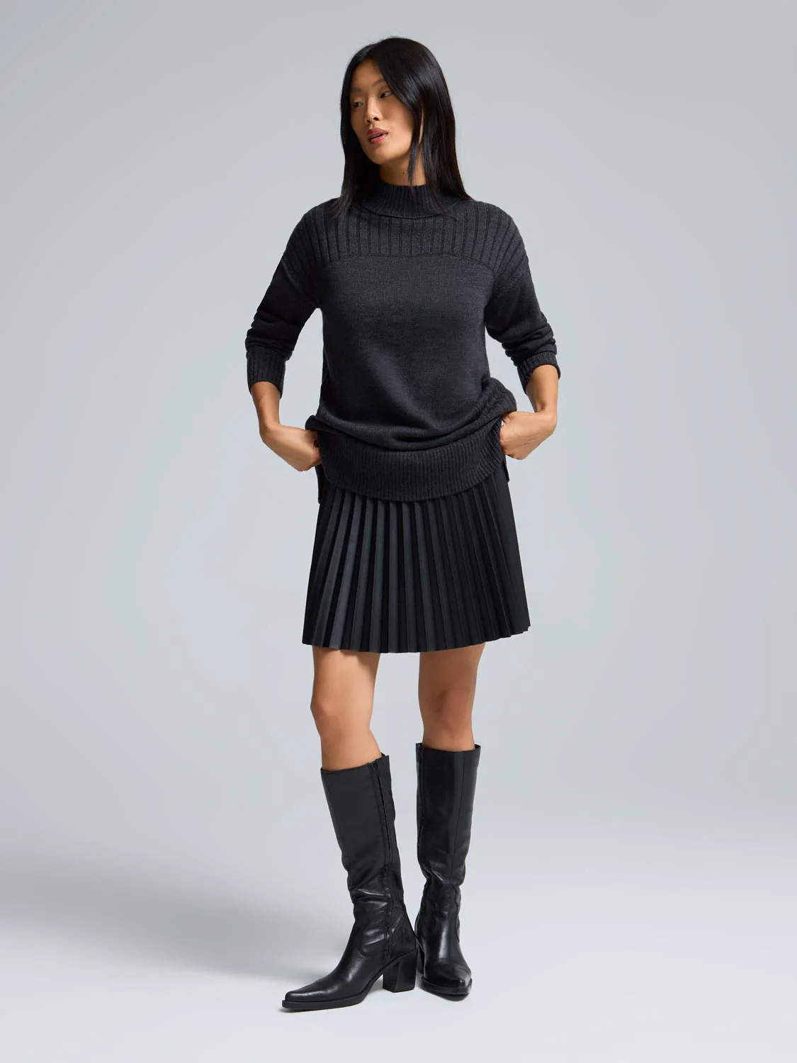 Mock Neck Tunic Sweater - Image 7