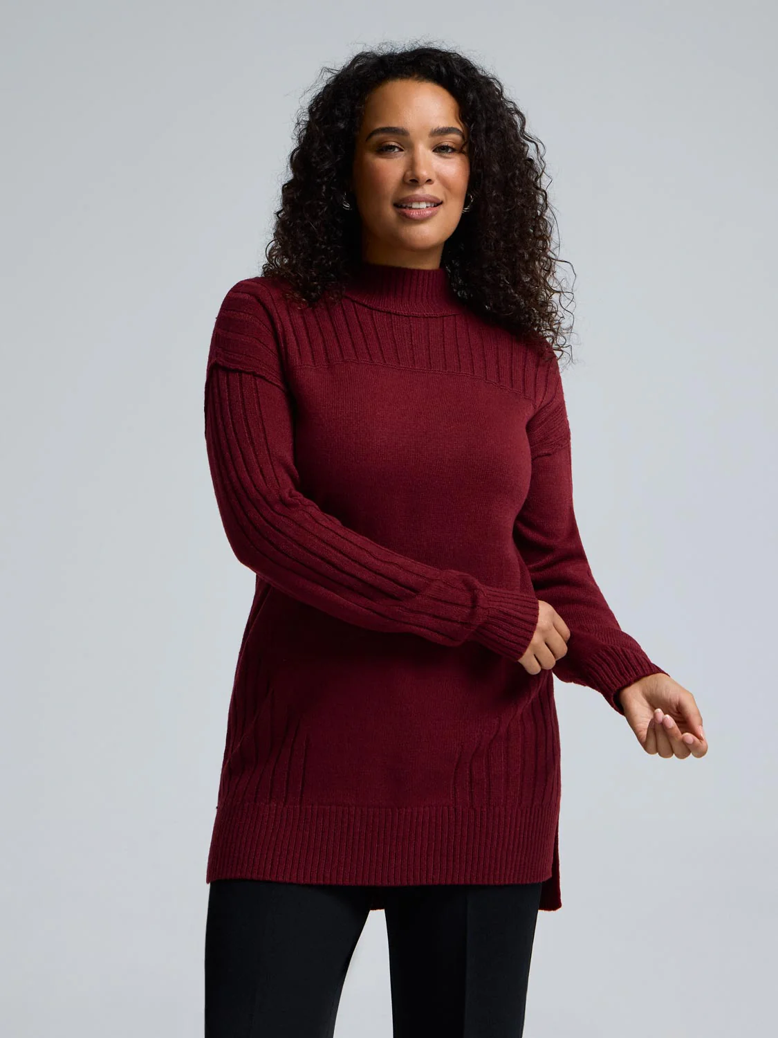 Mock Neck Tunic Sweater - Image 9