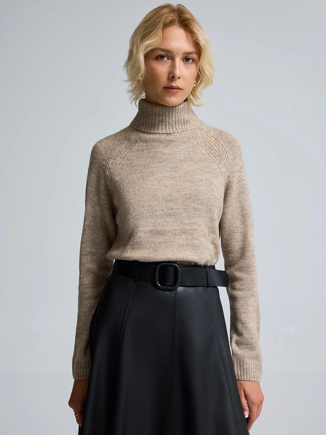 Melange Turtleneck Sweater
