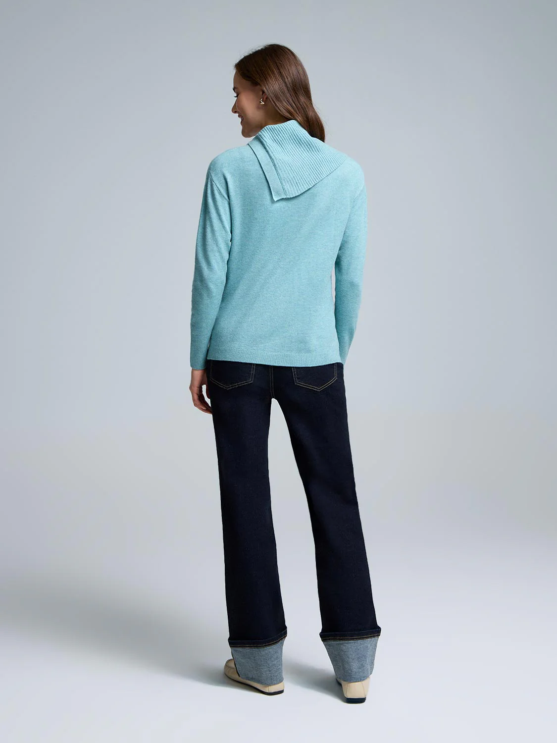 Split Neck Sweater With Button Details - Image 7