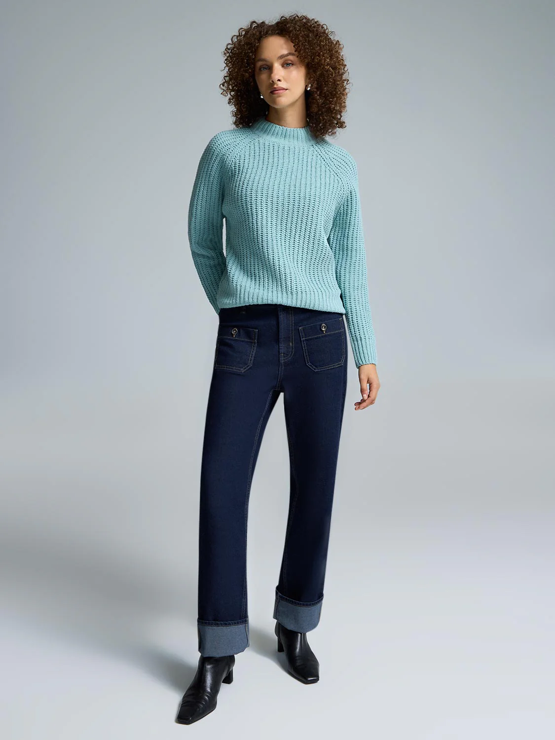 Mock Neck Shaker Stitch Sweater - Image 7
