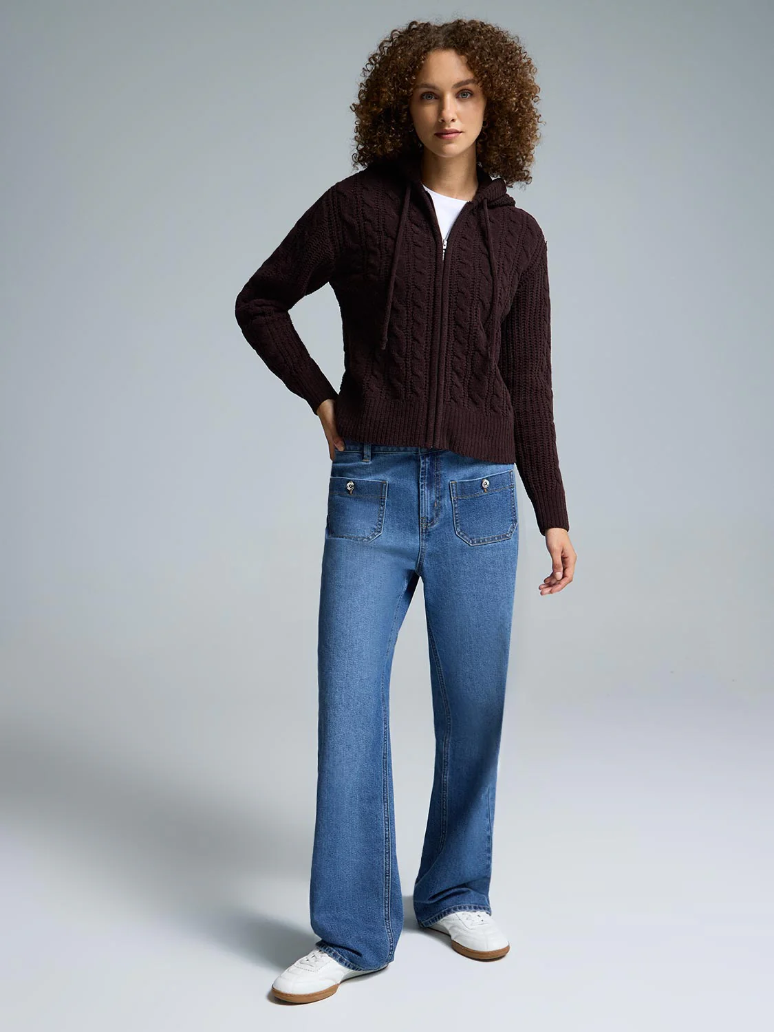 Cable Knit Zip-Up Hoodie - Image 2