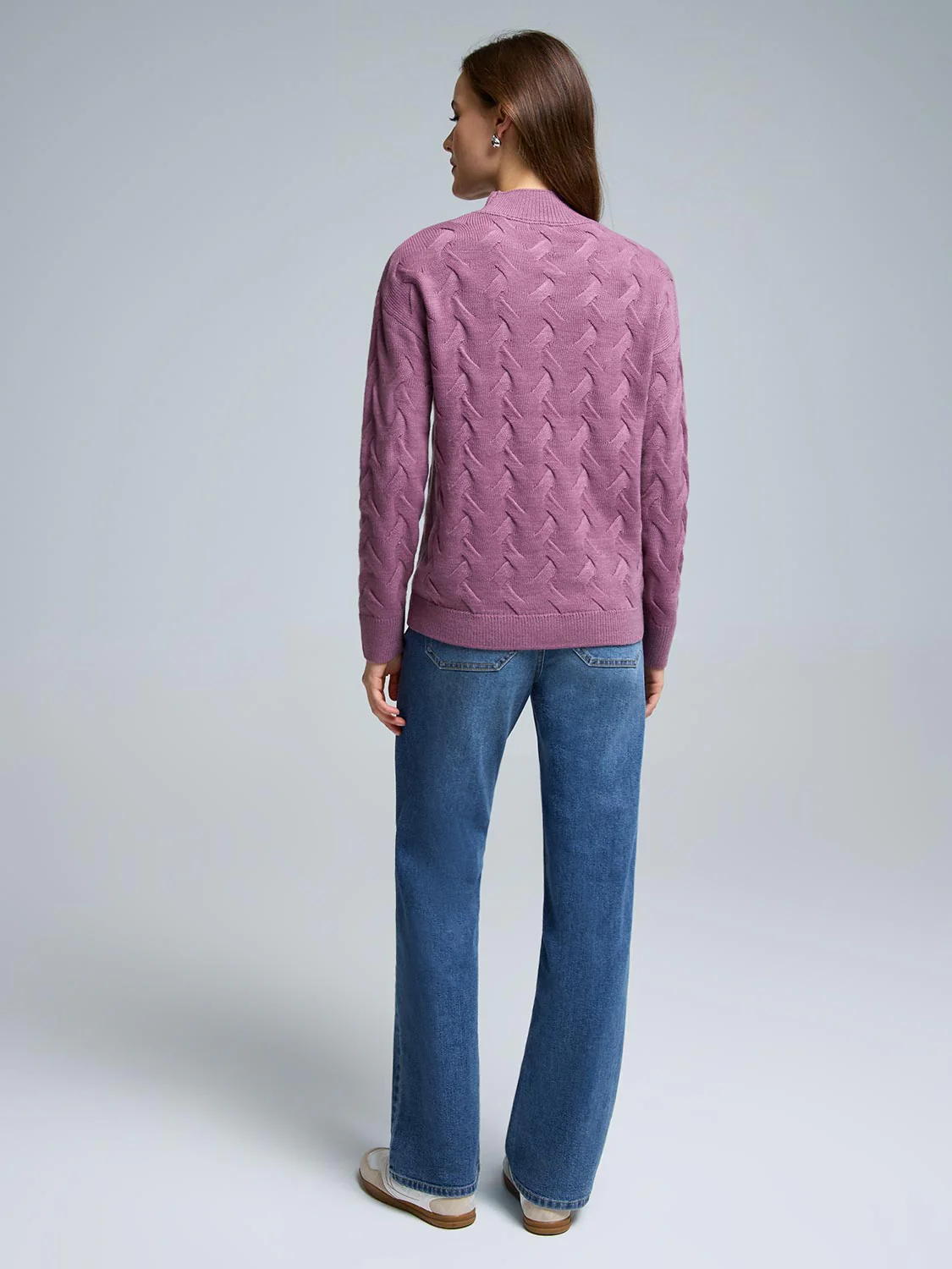 Basketweave Mock Neck Sweater - Image 9