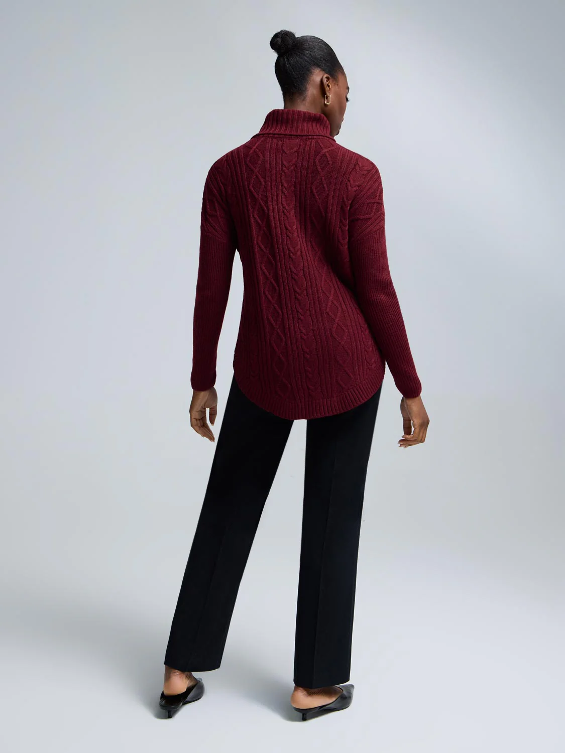 Cable Knit Turtleneck Sweater - Image 8