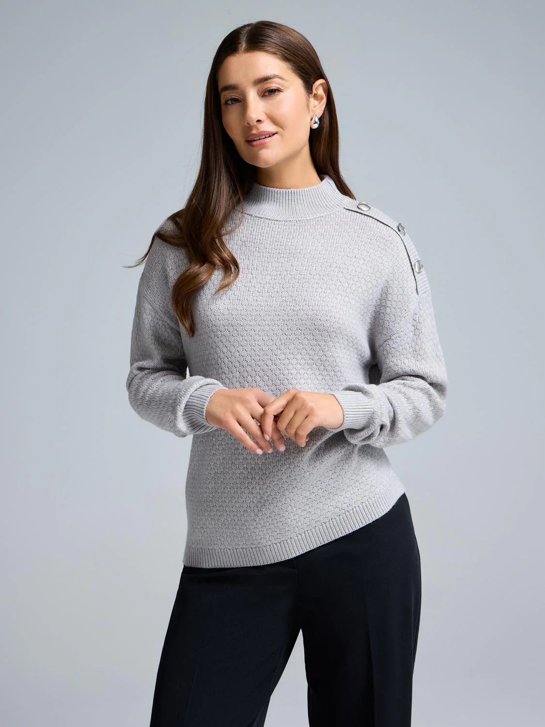 Ribbed Mock Neck Sweater - Image 2