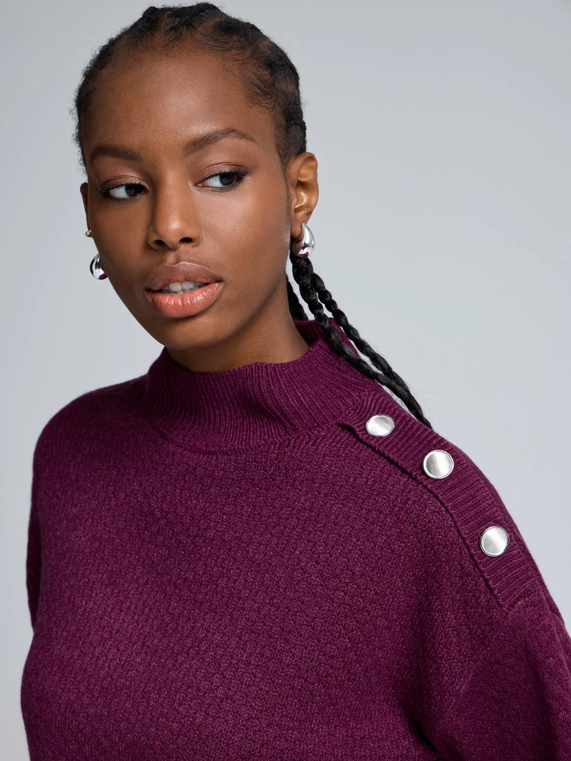 Ribbed Mock Neck Sweater - Image 7
