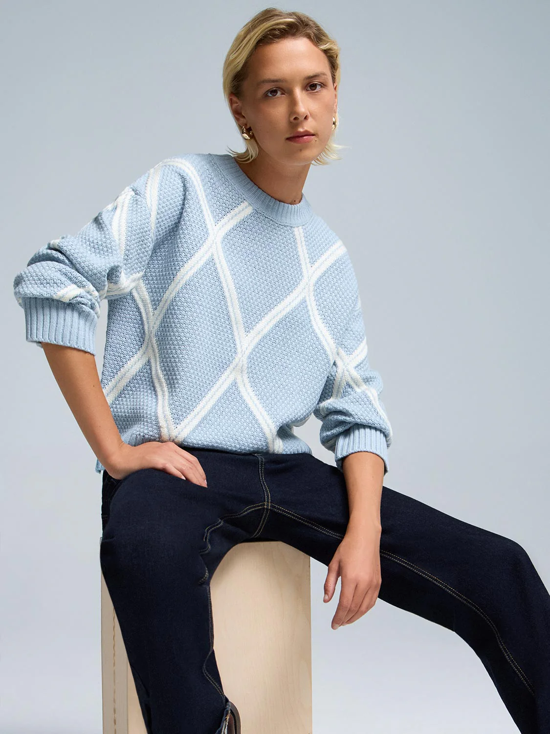 Diamond Jacquard Sweater - Image 4