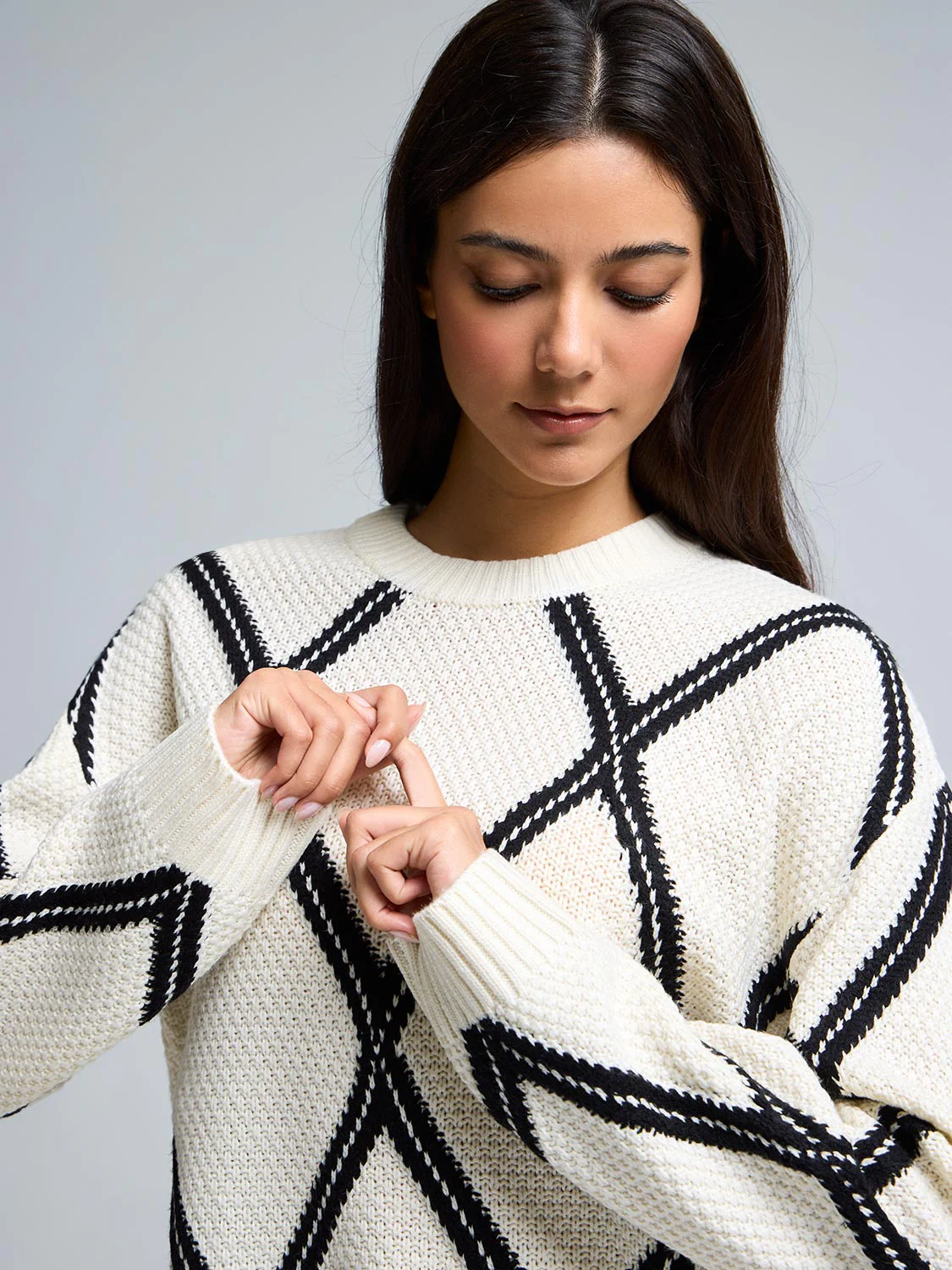 Diamond Jacquard Sweater - Image 6
