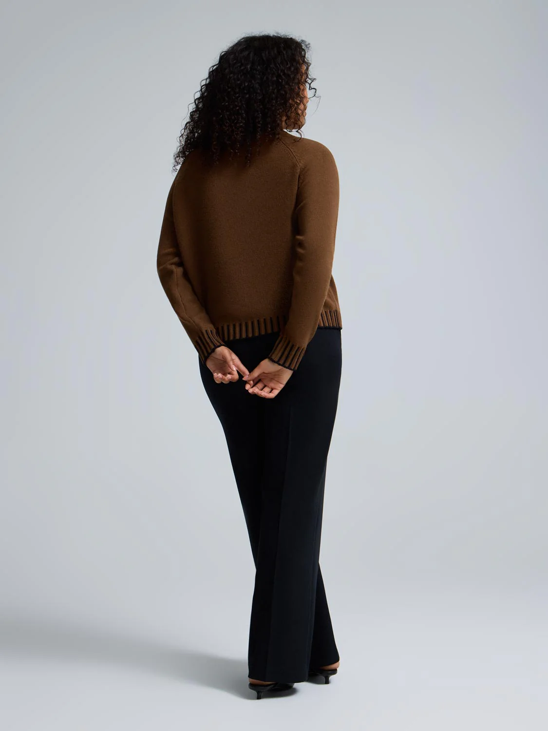 Contrast Stitch Mock Neck Sweater - Image 8