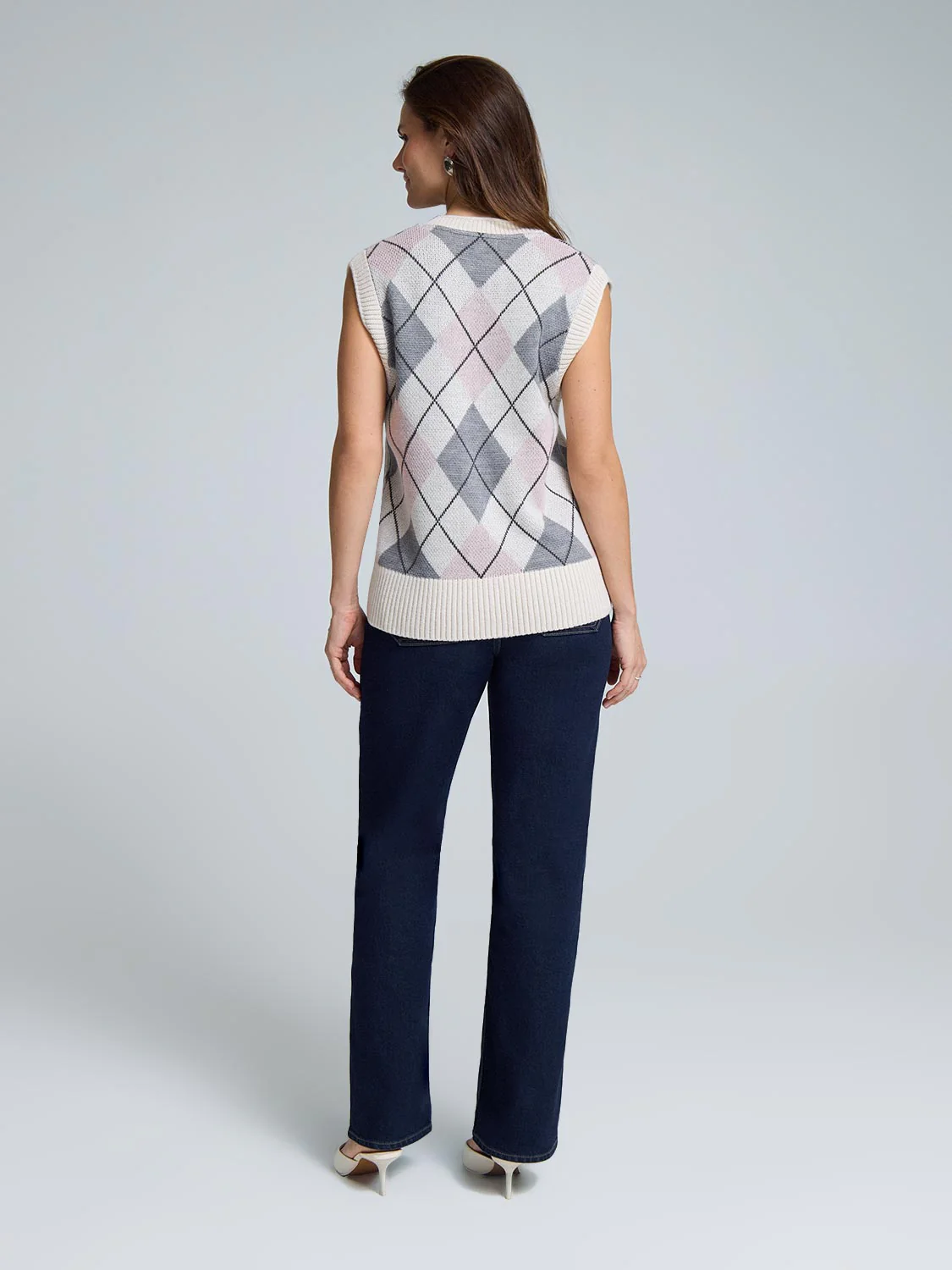 Argyle Wool Button-Front Sweater Vest - Image 3