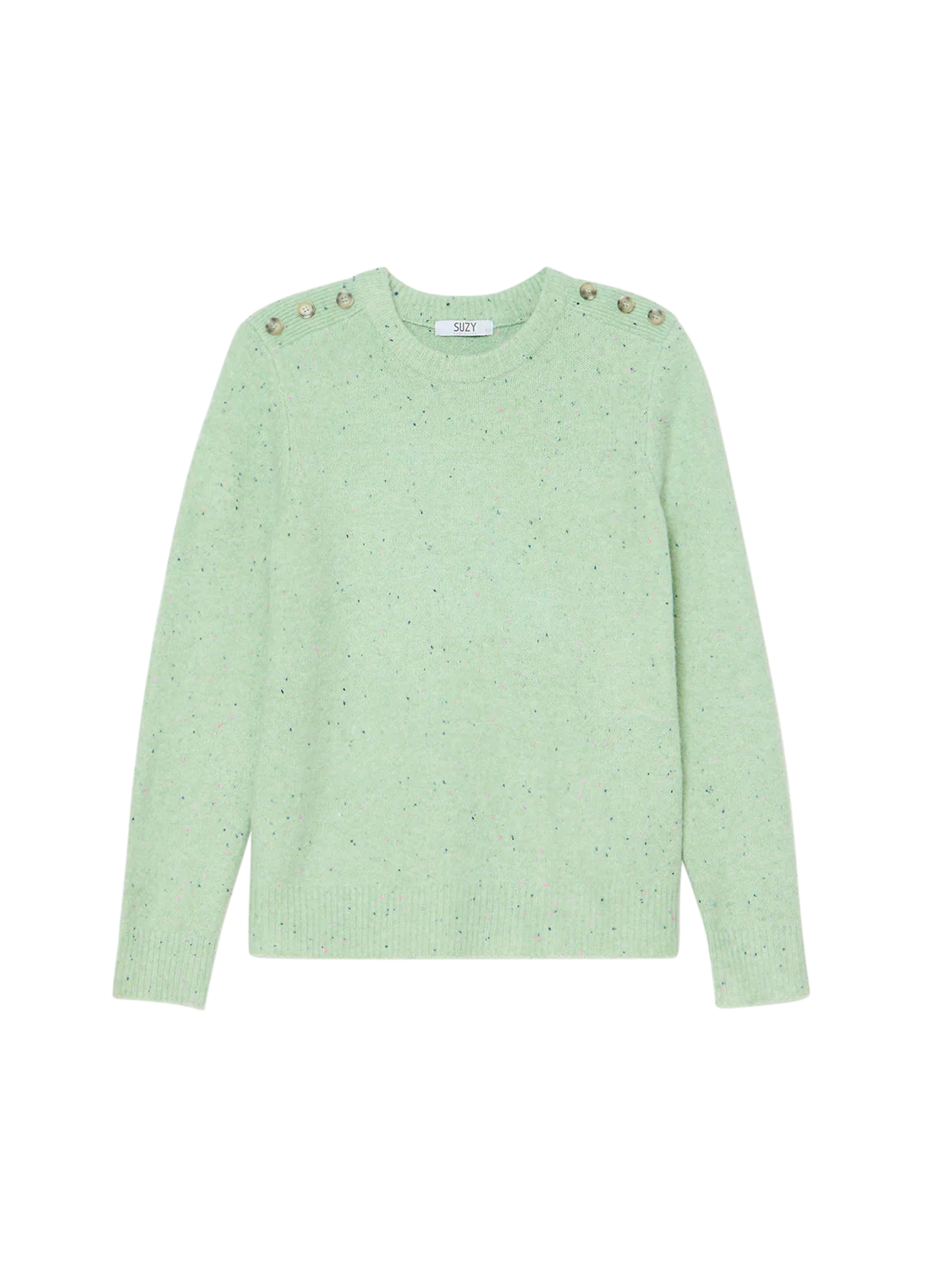 Crew Neck Sweater With Button Details - Image 7