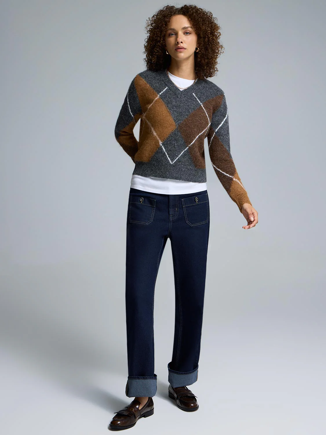 Argyle V-Neck Sweater - Image 2